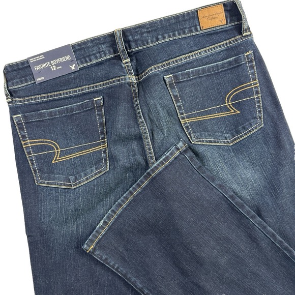 American Eagle Jeans Favorite Boyfriend Womens 12 Low Rise Relaxed Leg NEW - Picture 1 of 8
